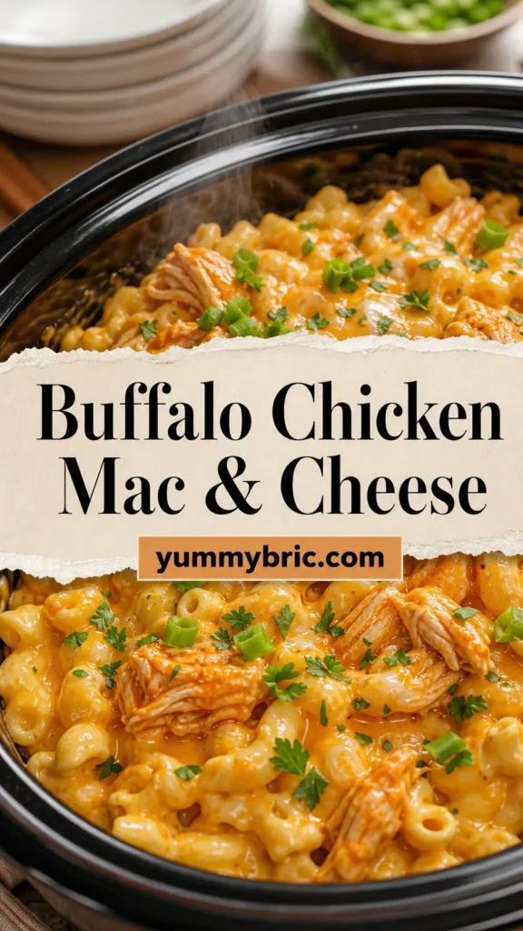 Crockpot Buffalo Chicken Mac and Cheese