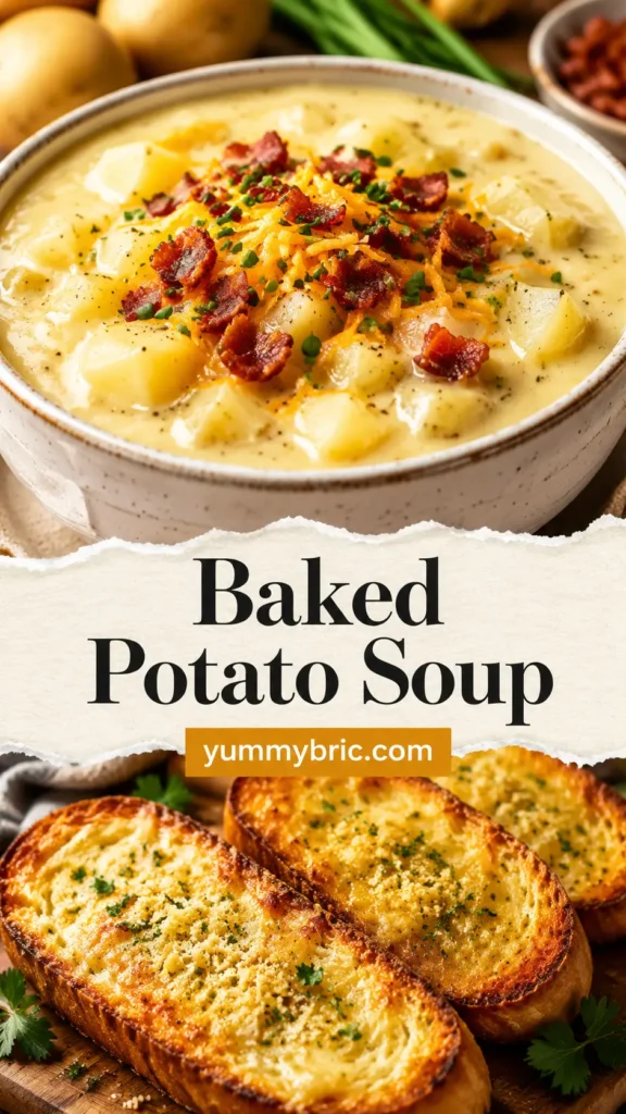Baked Potato Soup with Parmesan Garlic Toast