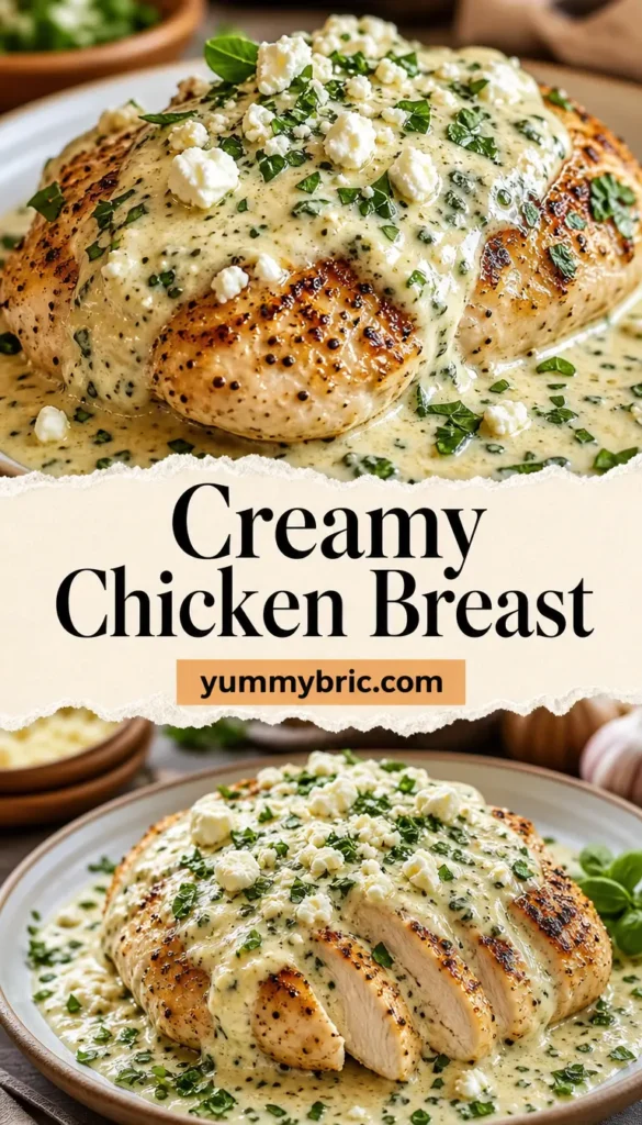 Creamy Chicken Breast with Garlic Feta Sauce