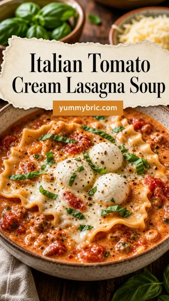 Italian Tomato Cream Lasagna Soup