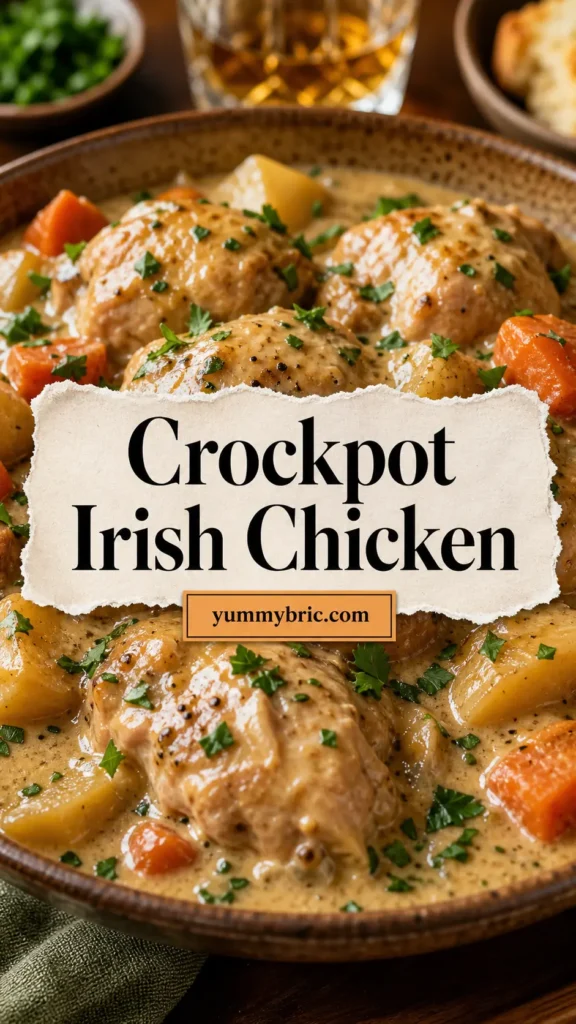 Crockpot Irish Chicken with Whiskey Cream Sauce