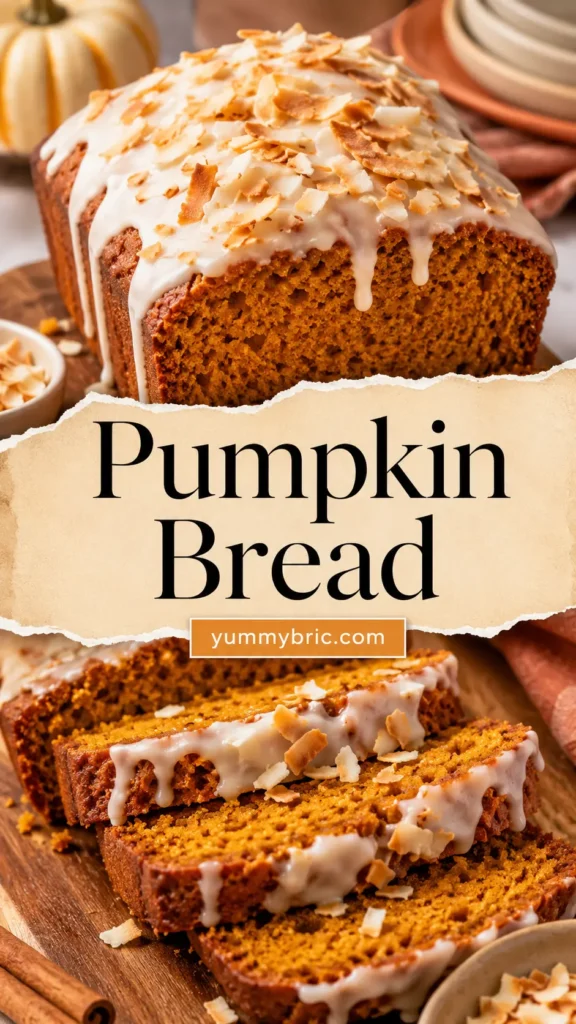 Pumpkin Bread with Coconut Cream Glaze