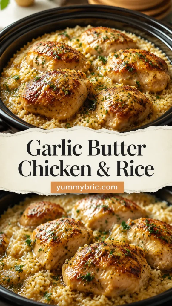 Crockpot Garlic Butter Chicken and Rice