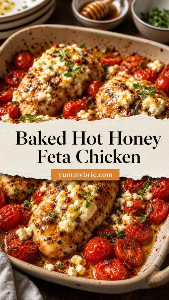 Baked Hot Honey Feta Chicken with Tomatoes