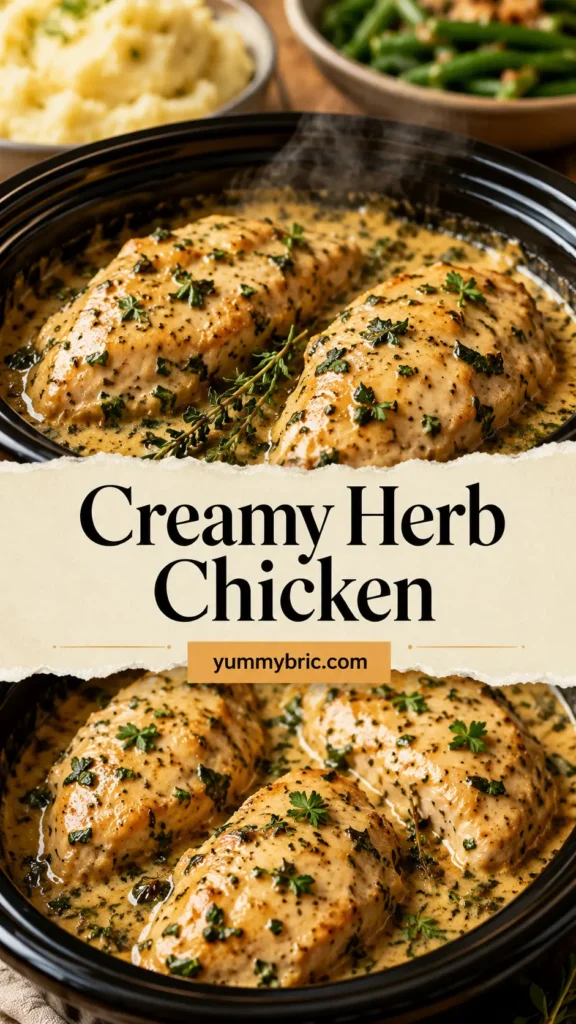 Slow Cooker Chicken Breast with Creamy Herb Sauce