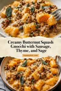 Creamy Butternut Squash Gnocchi with Sausage, Thyme, and Sage