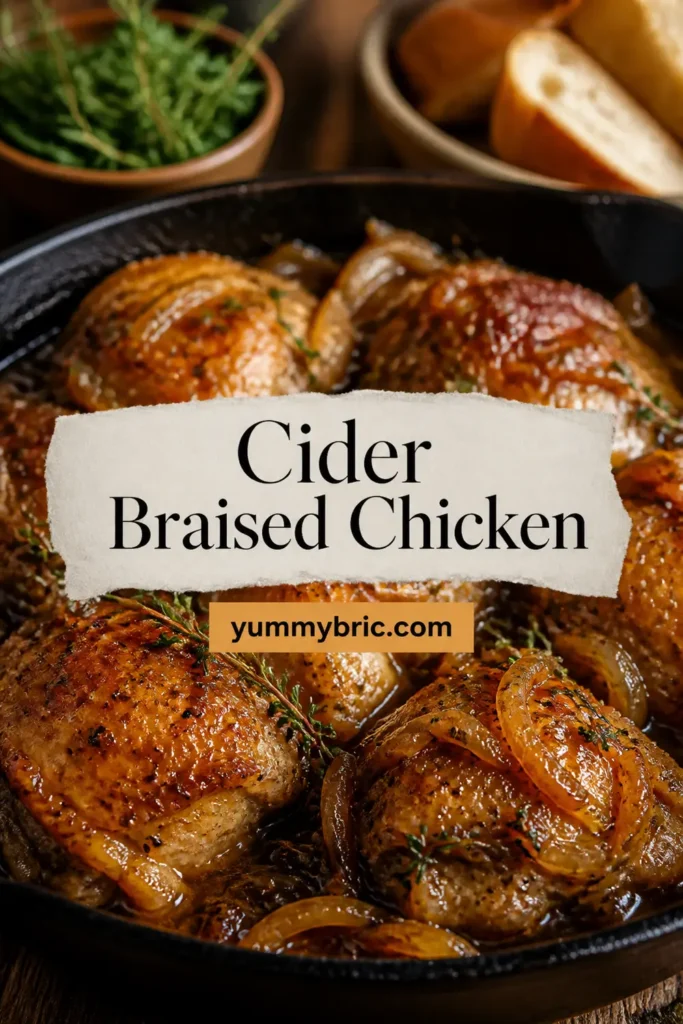 Cider Braised Chicken with Caramelized Onions.