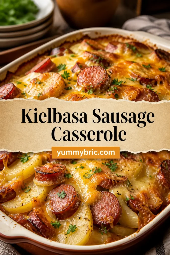 Kielbasa Sausage Cheesy Potato Casserole