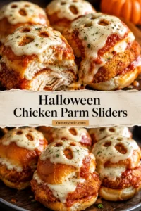 Halloween Chicken Parm Sliders