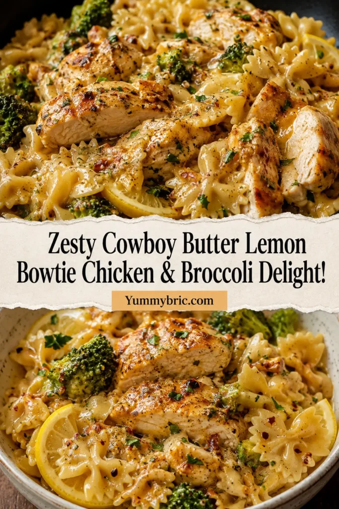 Zesty Cowboy Butter Lemon Bowtie Chicken & Broccoli Delight!
