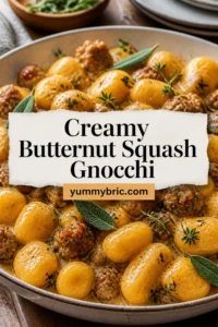 Creamy Butternut Squash Gnocchi with Sausage, Thyme, and Sage
