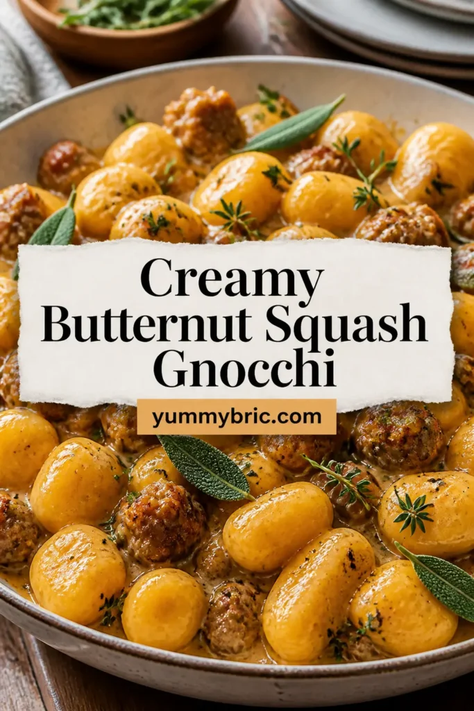 Creamy Butternut Squash Gnocchi with Sausage, Thyme, and Sage