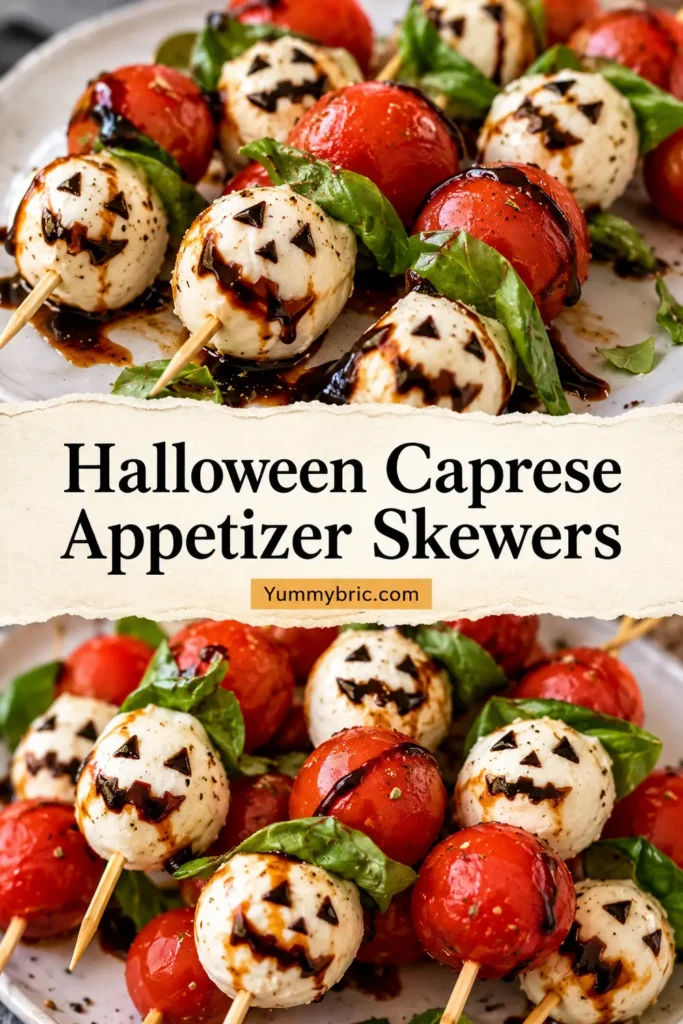 Halloween Caprese Appetizer Skewers