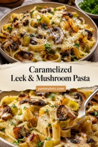 Caramelized Leek and Mushroom Gruyere Pasta - Cherry on my Sundae