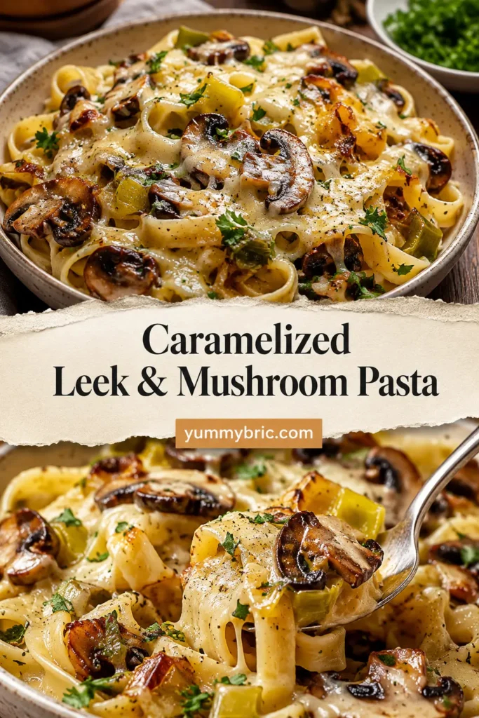 Caramelized Leek and Mushroom Gruyere Pasta - Cherry on my Sundae