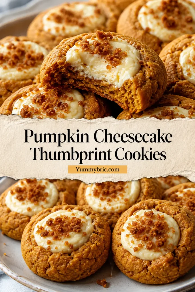 Pumpkin Cheesecake Thumbprint Cookies