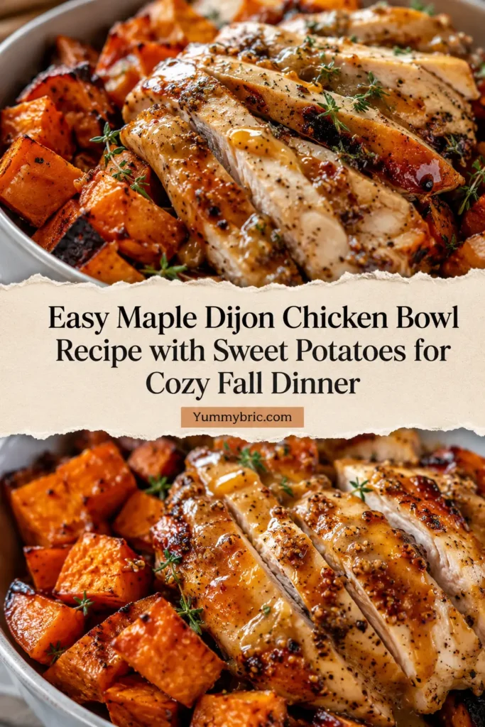 Easy Maple Dijon Chicken Bowl Recipe with Sweet Potatoes for Cozy Fall Dinner