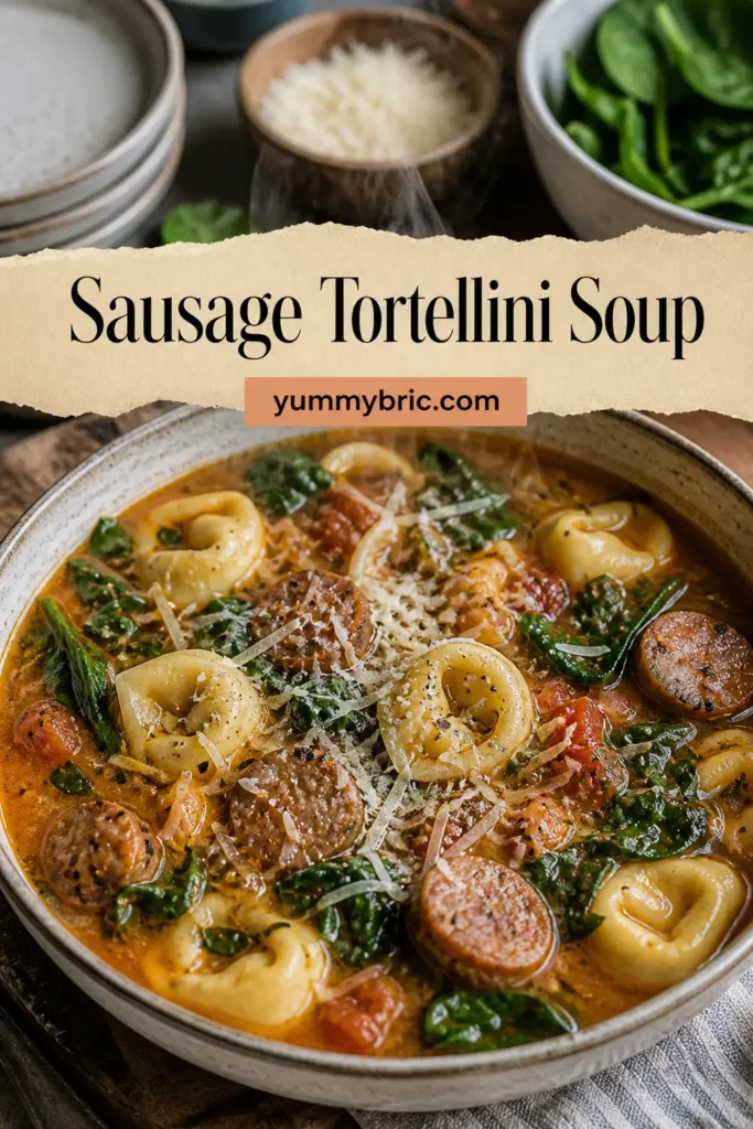 Autumn Soup - Sausage Tortellini Soup with Spinach