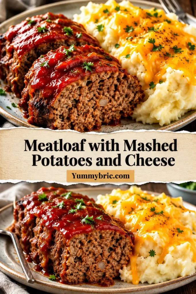 Meatloaf with Mashed Potatoes and Cheese