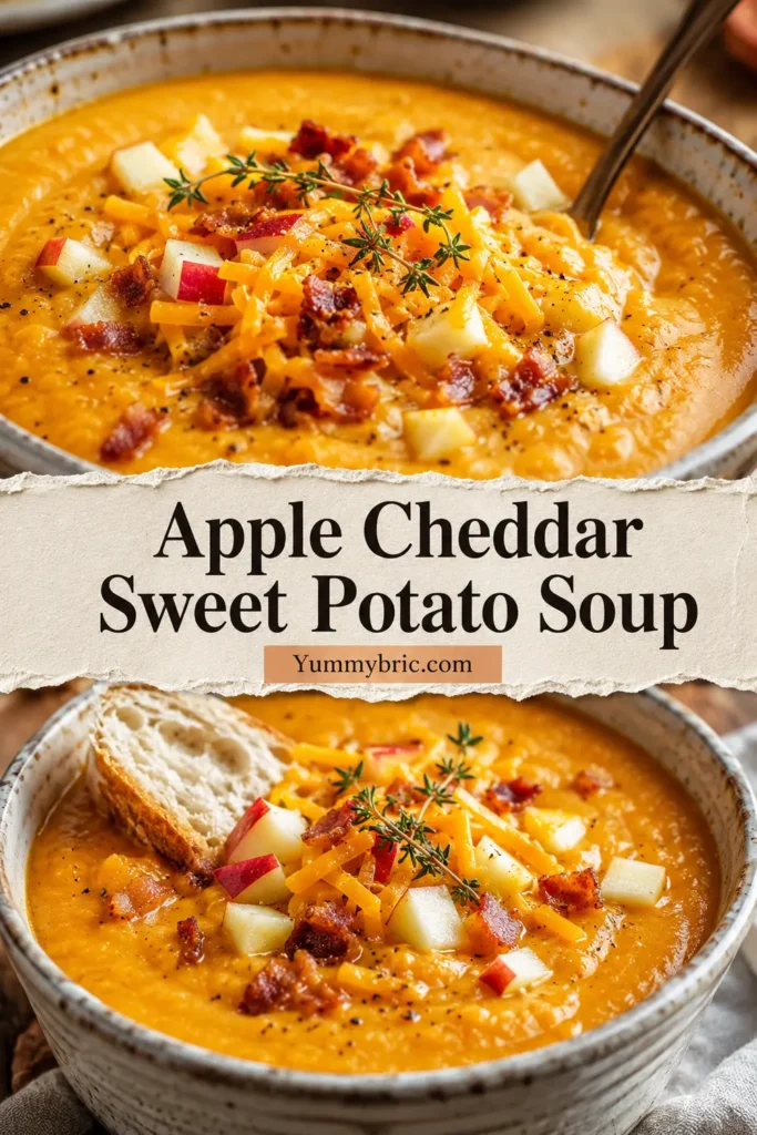 Apple Cheddar Sweet Potato Soup