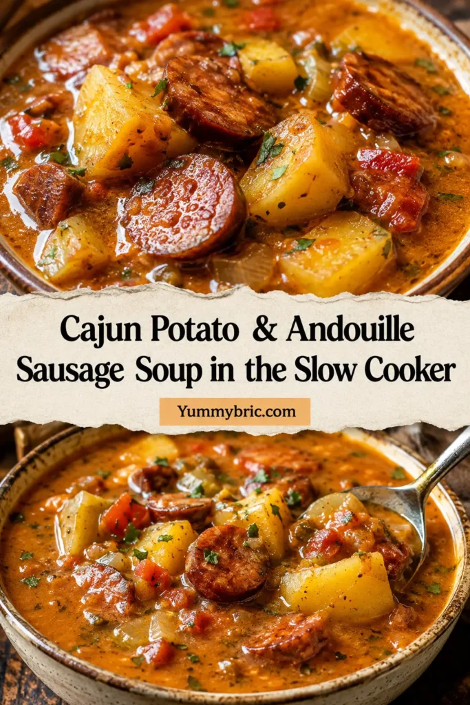 Cajun Potato & Andouille Sausage Soup in the Slow Cooker
