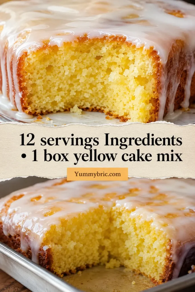12 servings Ingredients • 1 box yellow cake mix